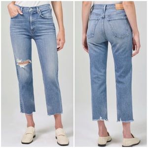CITIZENS OF HUMANITY Daphne Distressed Stovepipe Crop Jeans